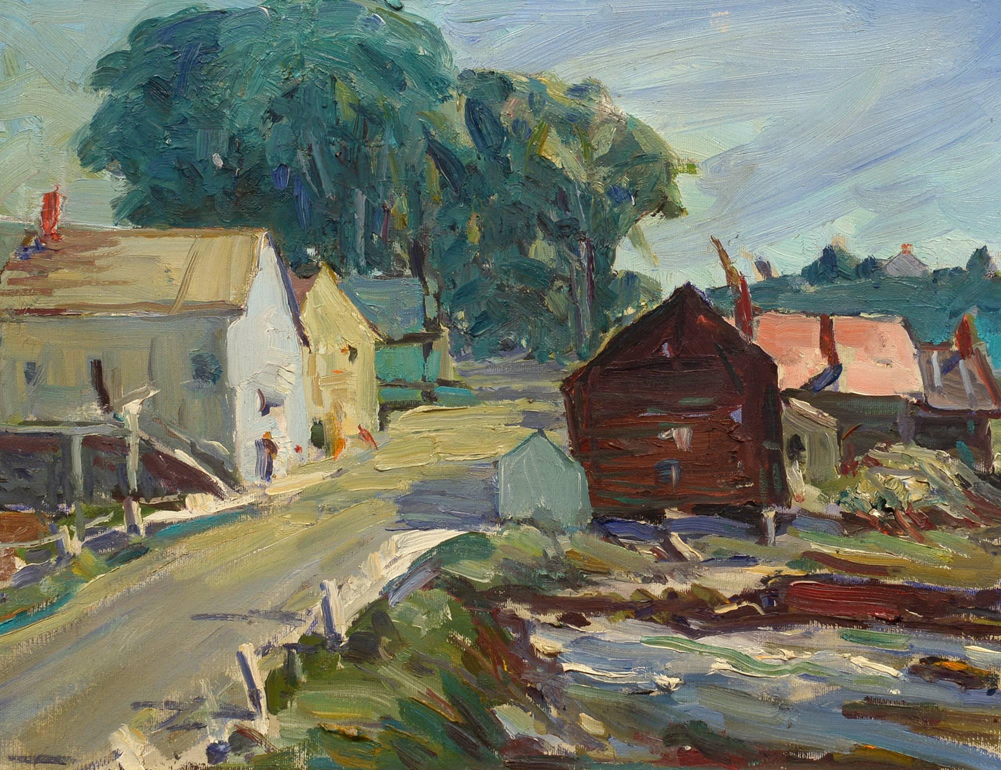 Frank Spradling Landscape Painting - Maine Coastal Village