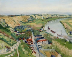 Vintage "Loire Valley," Laszlo Medgyes, oil, impressionism, French, landscape