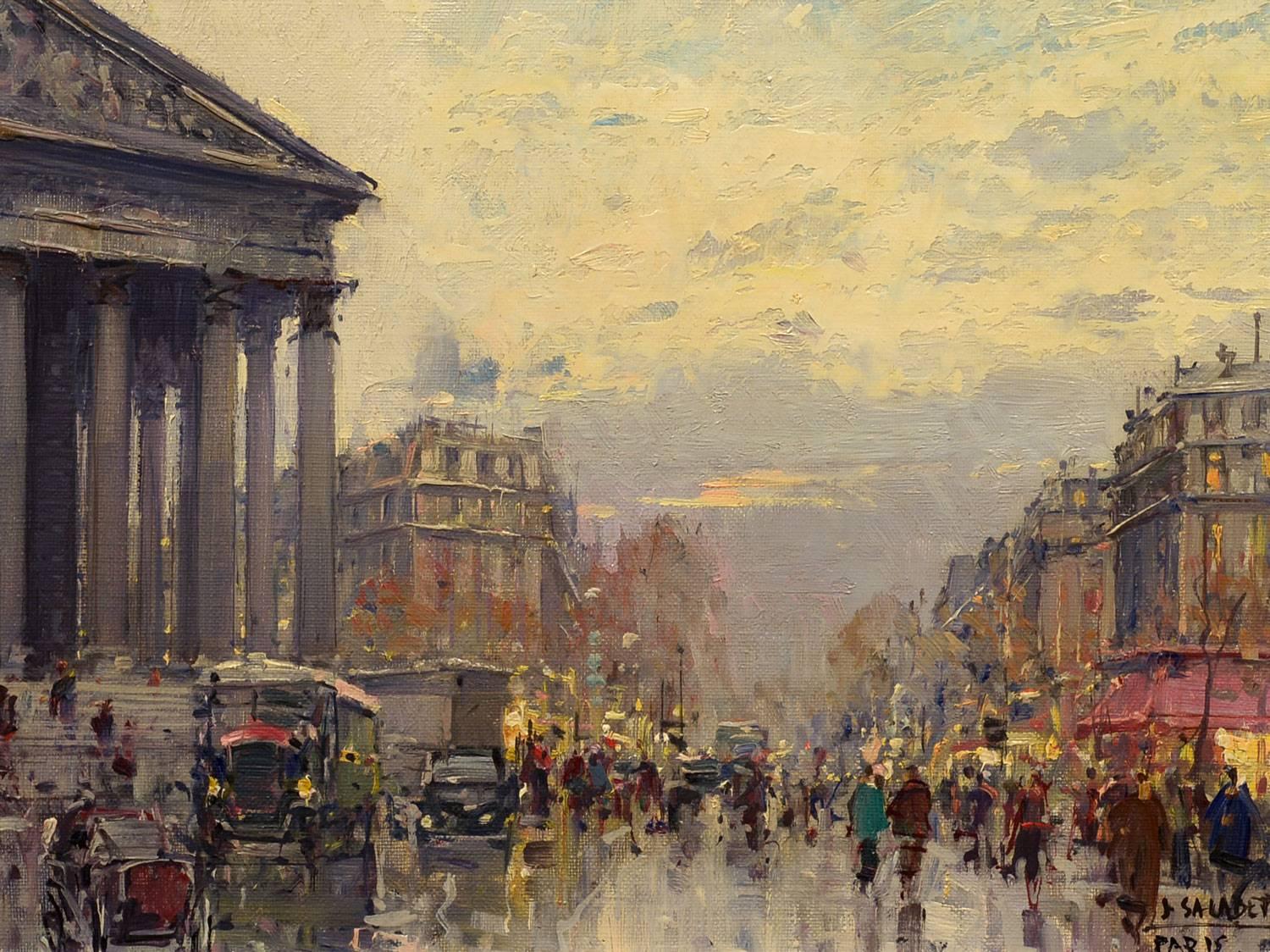 Jean Salabet Landscape Painting - Le Madeleine, Paris