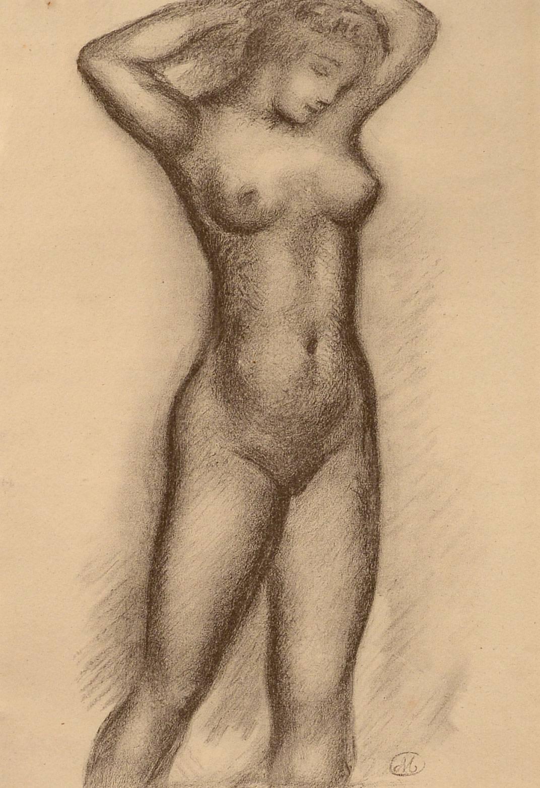 Aristide Maillol Nude Print - Nu de femme, vue de face (Standing Frontal Nude)