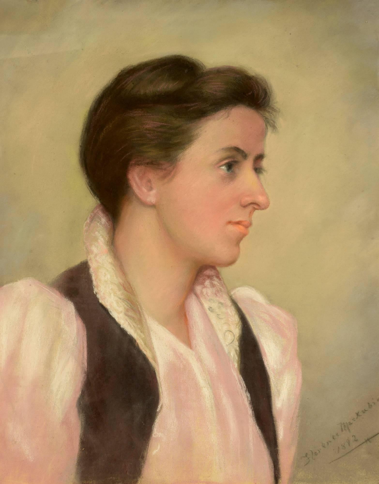 Portrait of a Young Woman - Art by Florence Mackubin