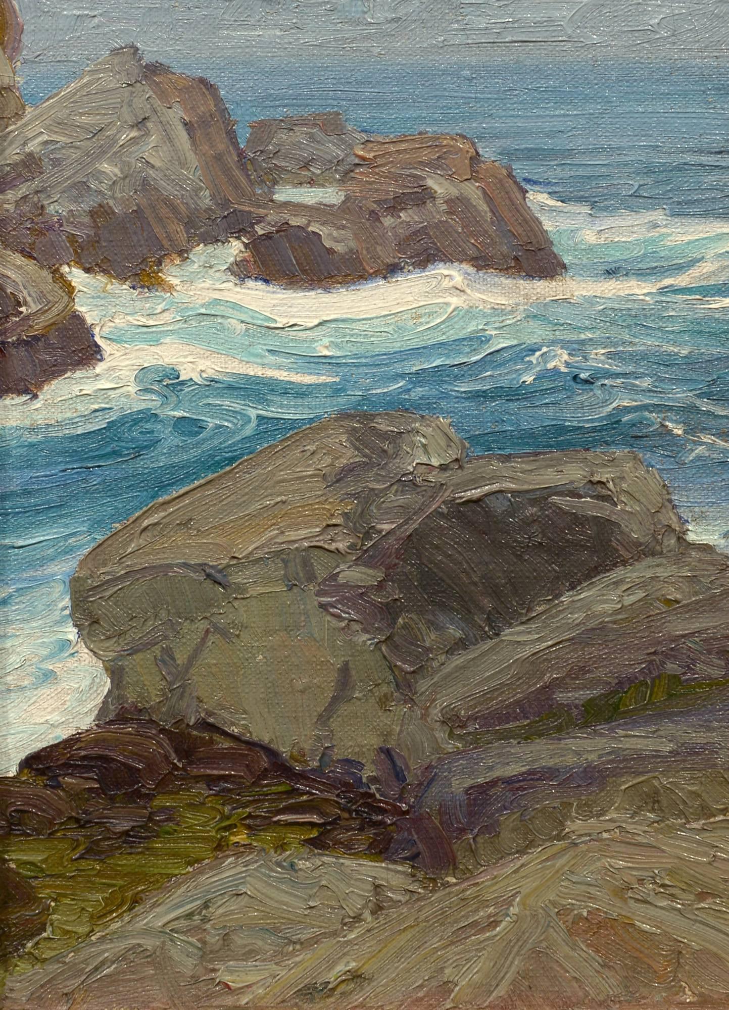 Theophile Schneider Landscape Painting - Rising Seas, Monhegan
