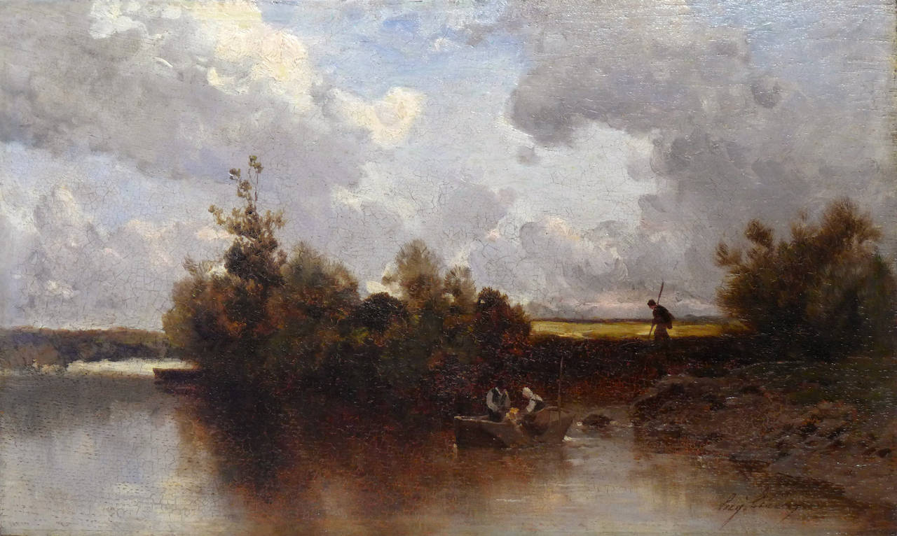 Eugene Ciceri Landscape Painting - On the River