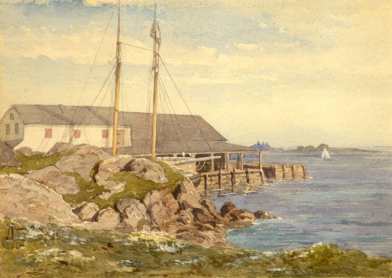 Samuel Peter Rolt Triscott Landscape Art - Sailing Off the Maine Coast