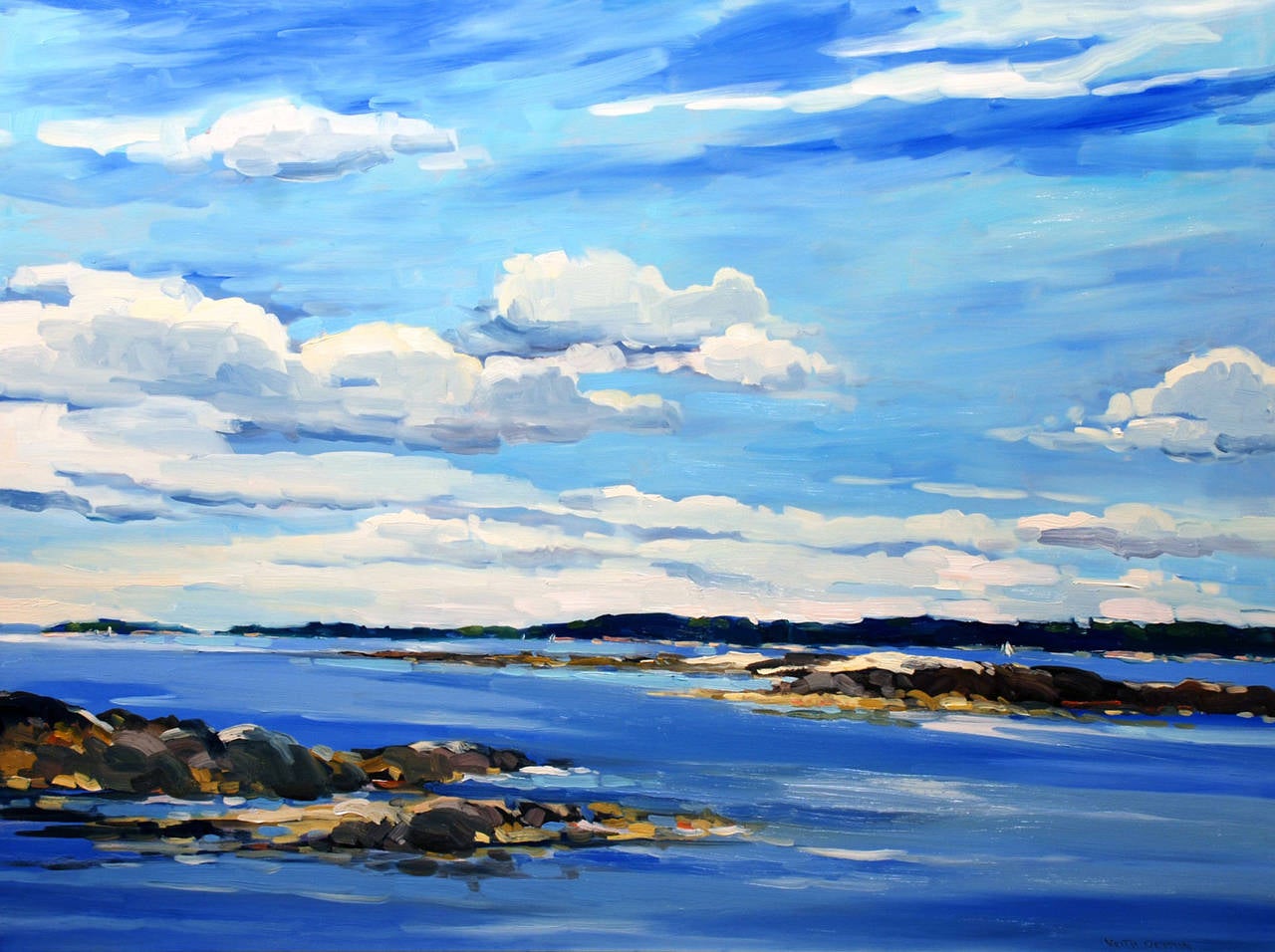 Keith Oehmig Landscape Painting - September Skies, Middle Bay