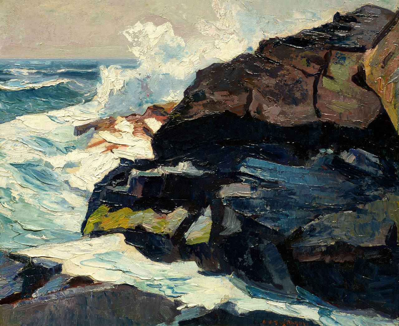 Abraham Jacob Bogdanove Landscape Painting - Surf Off Monhegan