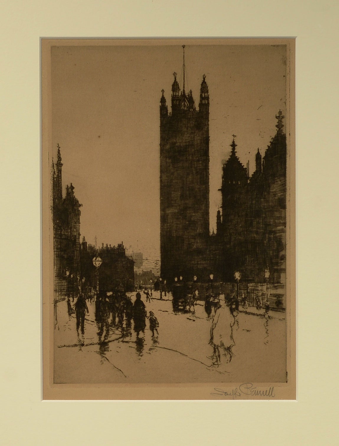 Joseph Pennell Landscape Print - Streets of London