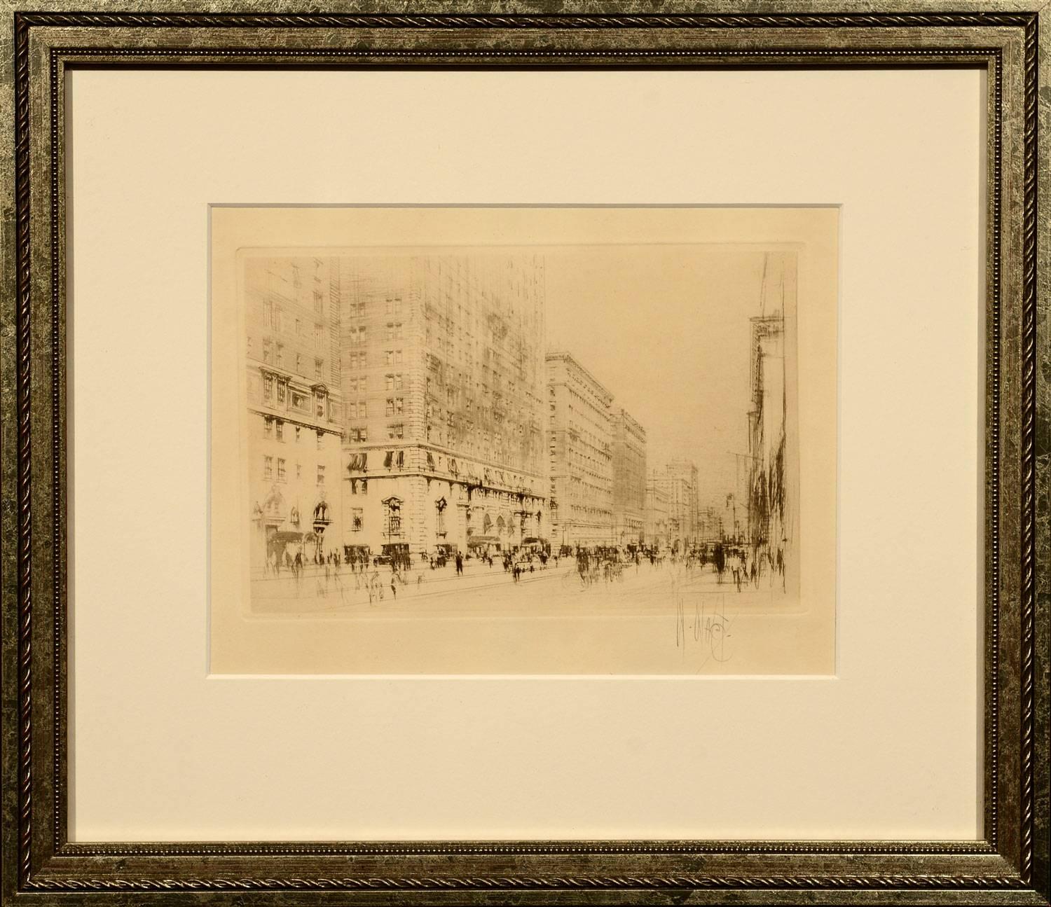 Park Avenue, New York City - Print by William Walcot, R.E., Hon.R.I.B.A.