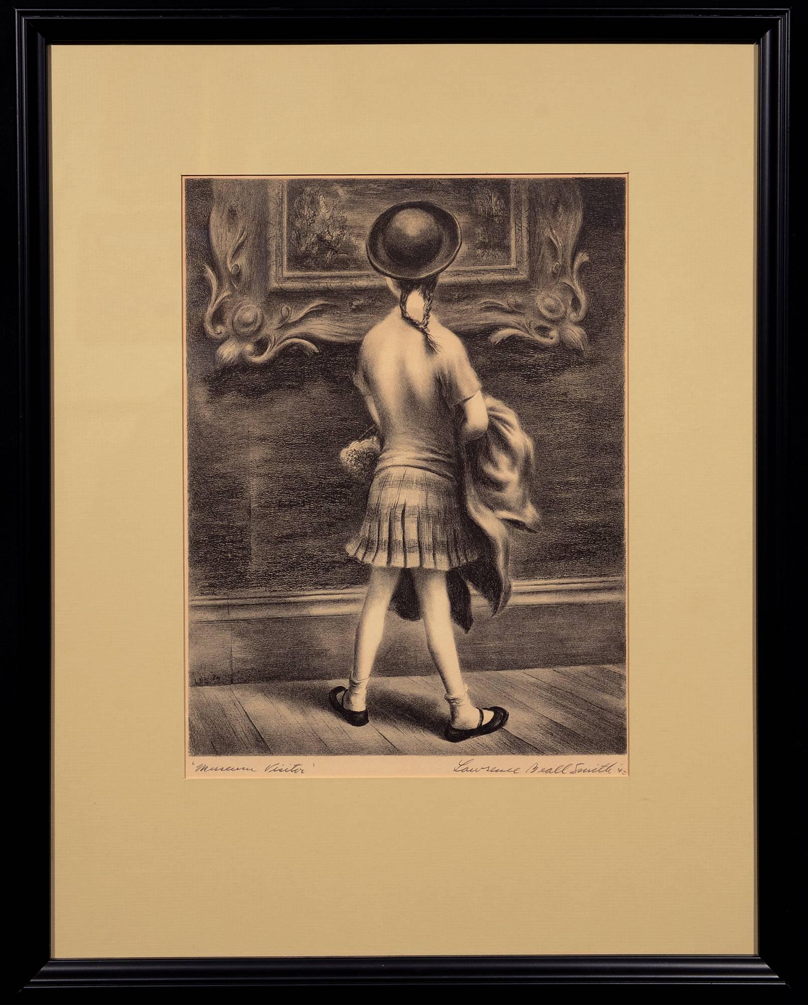 Visiteur du musée - Print de Lawrence Beall Smith
