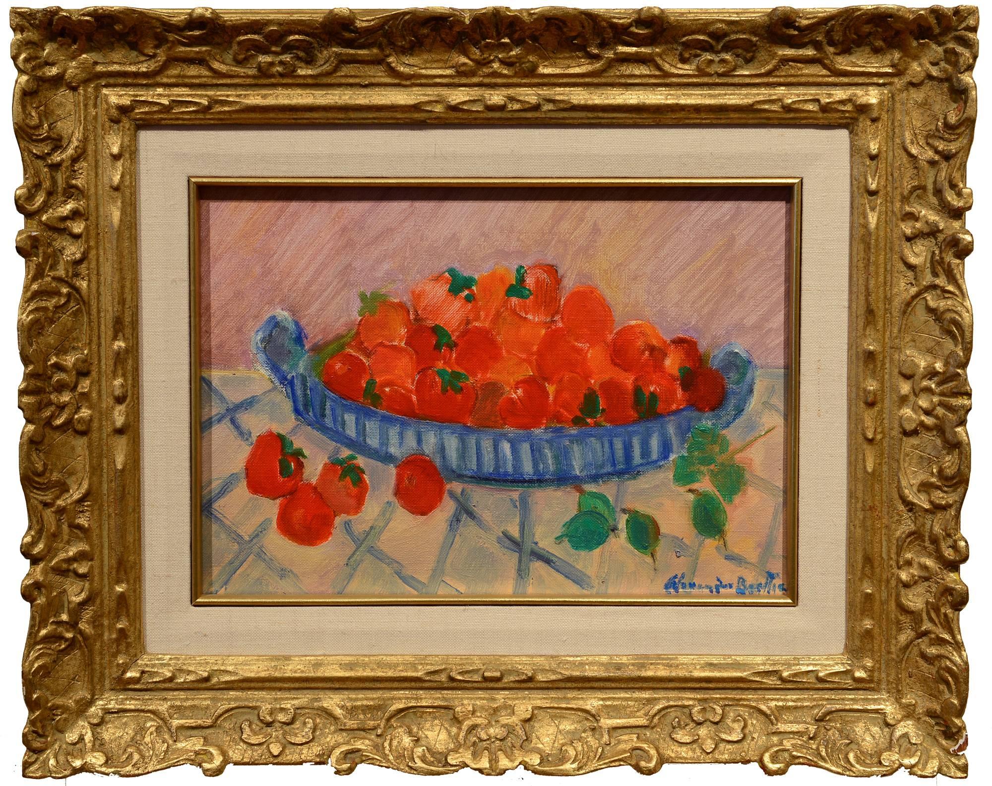 Fragole e uva - Painting di Alexander Beattie (20th Century)