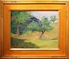 "Grove of Trees, " Lucy Hariot Booth, oil, landscape, impressionist, late 19th c.