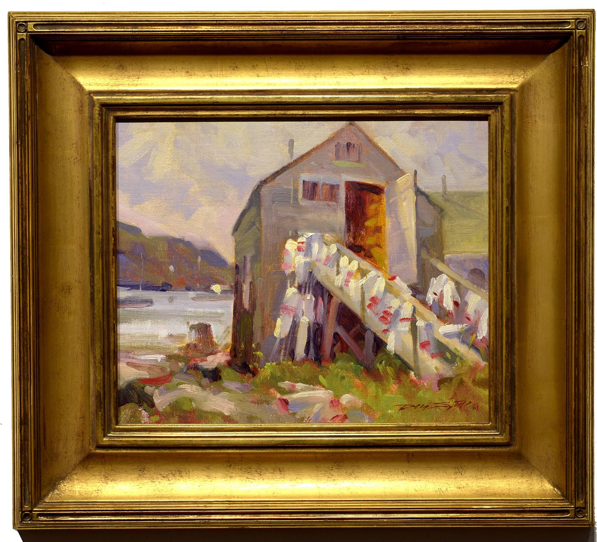 Monhegan Fish House - Painting by Don Stone