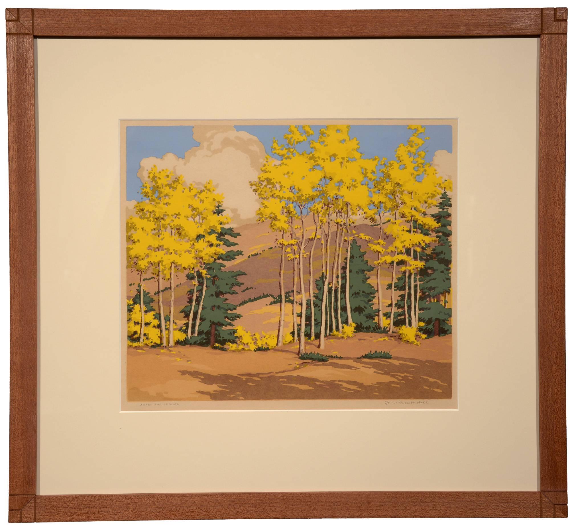 Aspen and Spruce - Print by Norma Bassett Hall