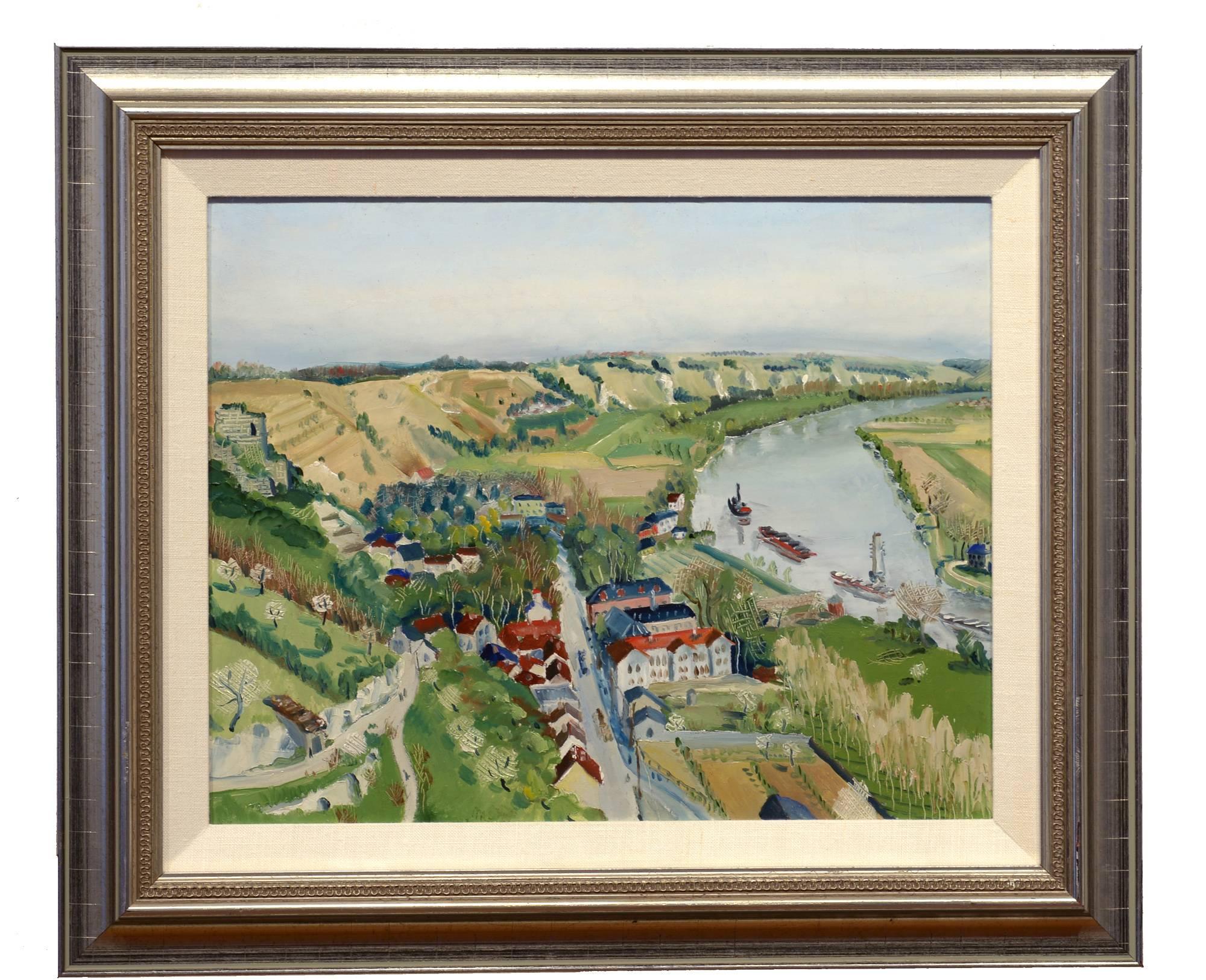 „Loire Valley“, Laszlo Medgyes, Öl, Impressionismus, Französisch, Landschaft – Painting von László Medgyes