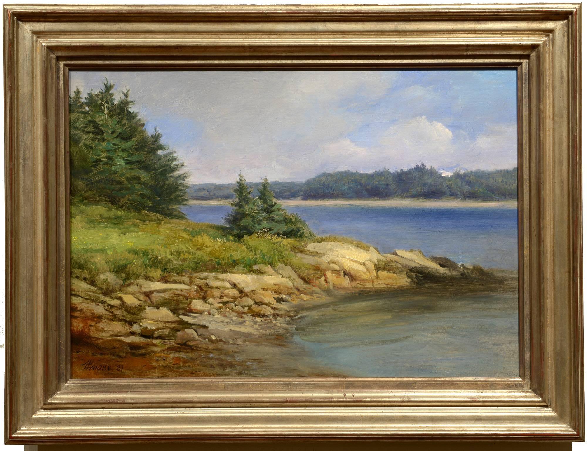 Summer Afternoon, Maine Coast - Painting by Robert Maione