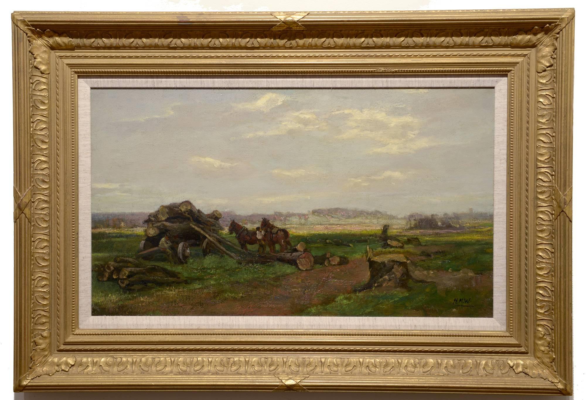Hauling Logs - Painting by Henry Mitton Wilson