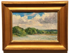 ""Sommerwolken"" Bernard Corey, 20. Jahrhundert, Impressionist, Landschaft, Öl