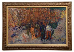 « Gathering by the Trees », Charles Marcon, figuratif, abstrait, 1959, moderne