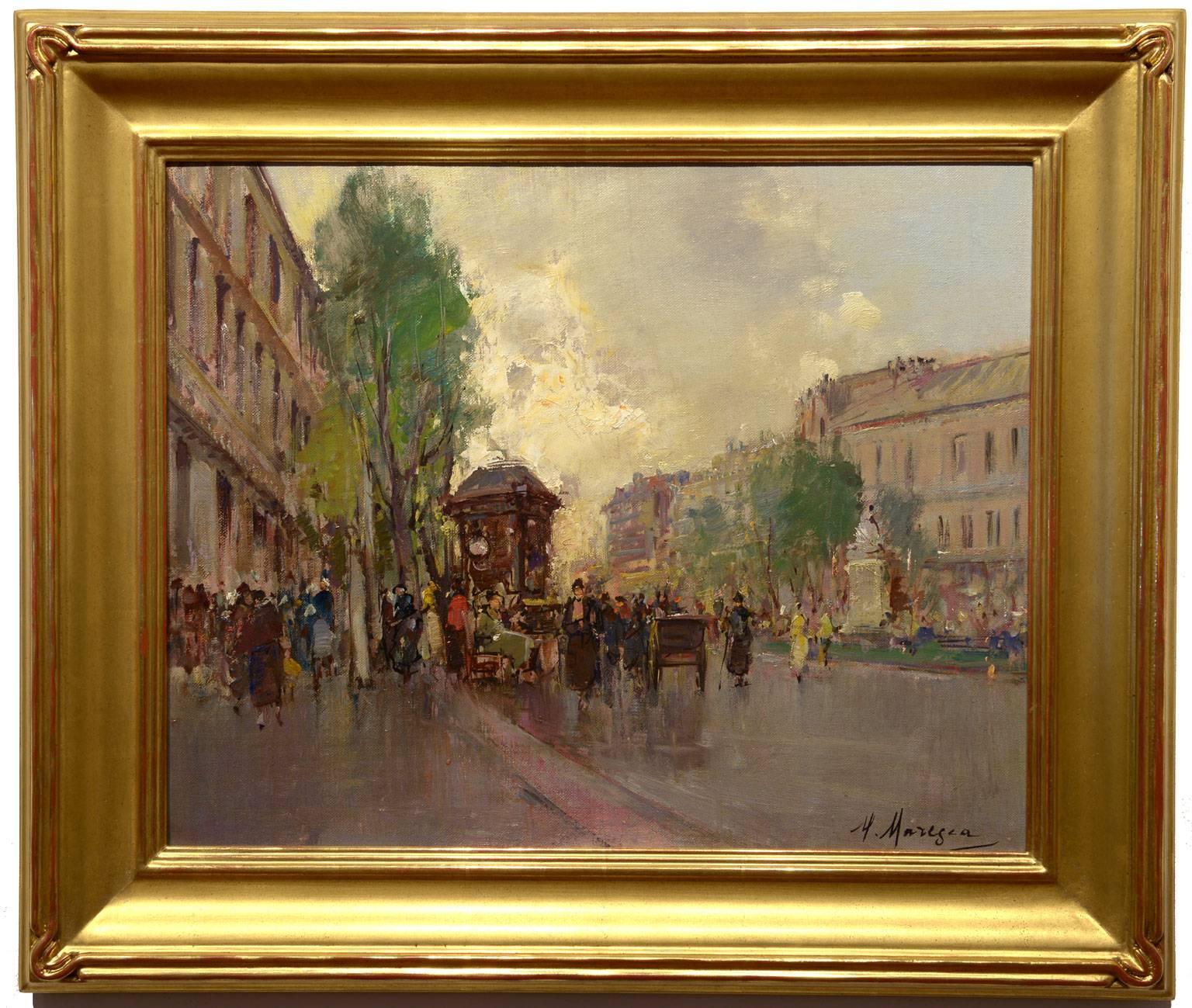 Paris Boulevard - Painting by Mario Maresca