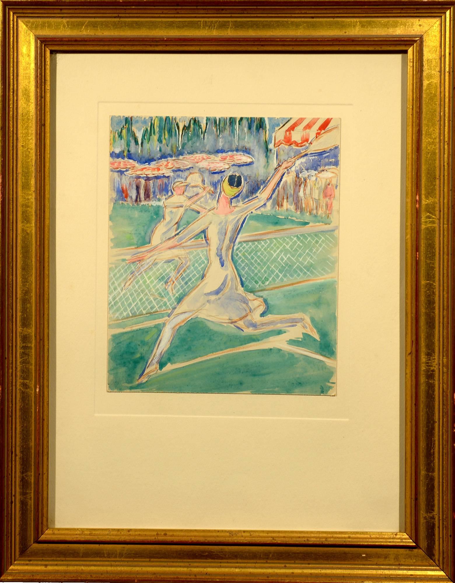 A Game of Tennis - Painting by Rufus Dryer