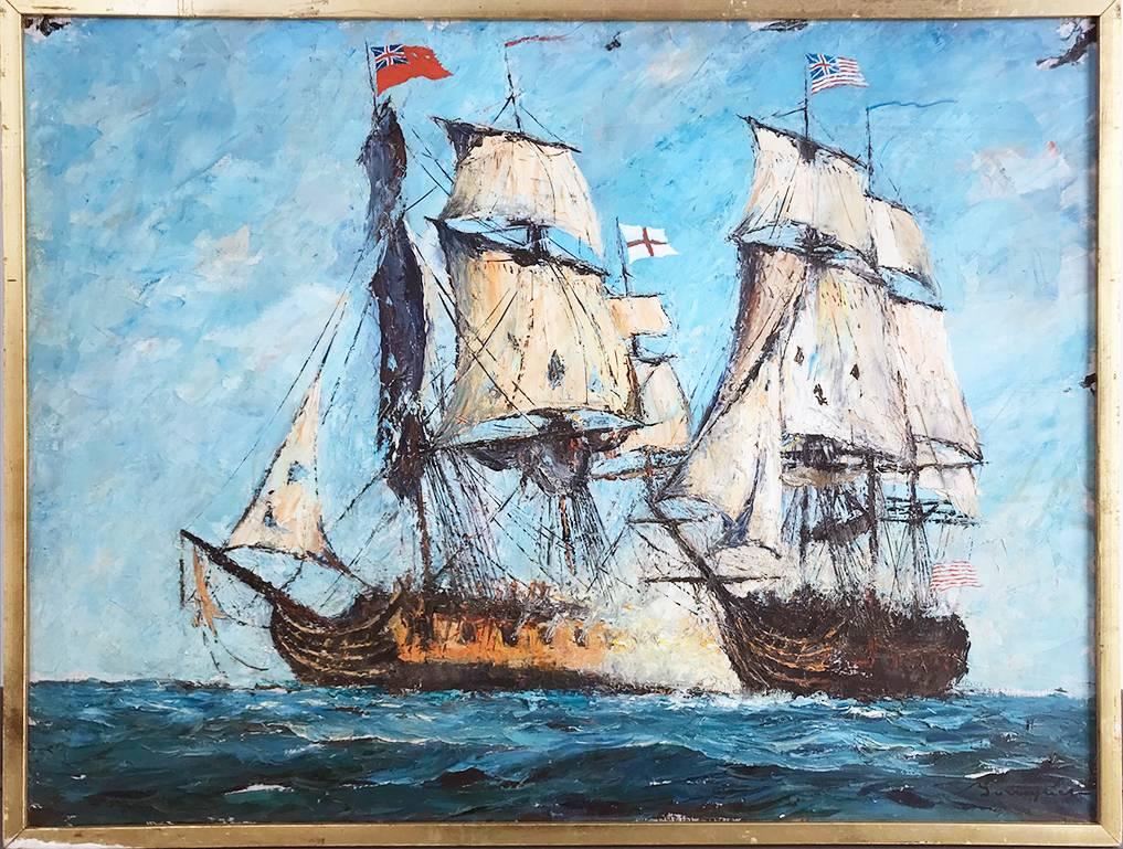 Jean Bousquet Landscape Painting - General Pickering against the U.S.S Achilles