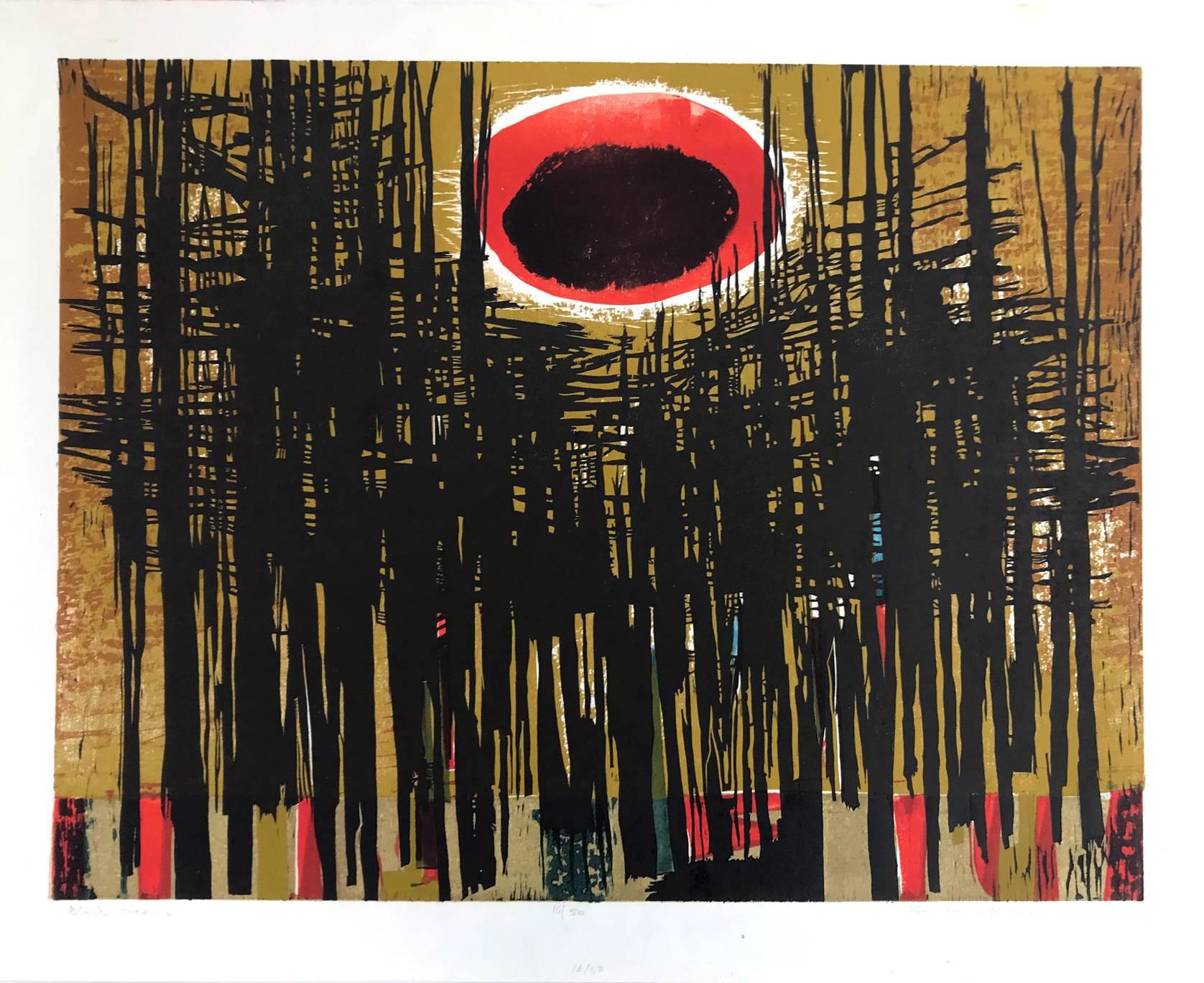 Unknown Abstract Print - Black Trees