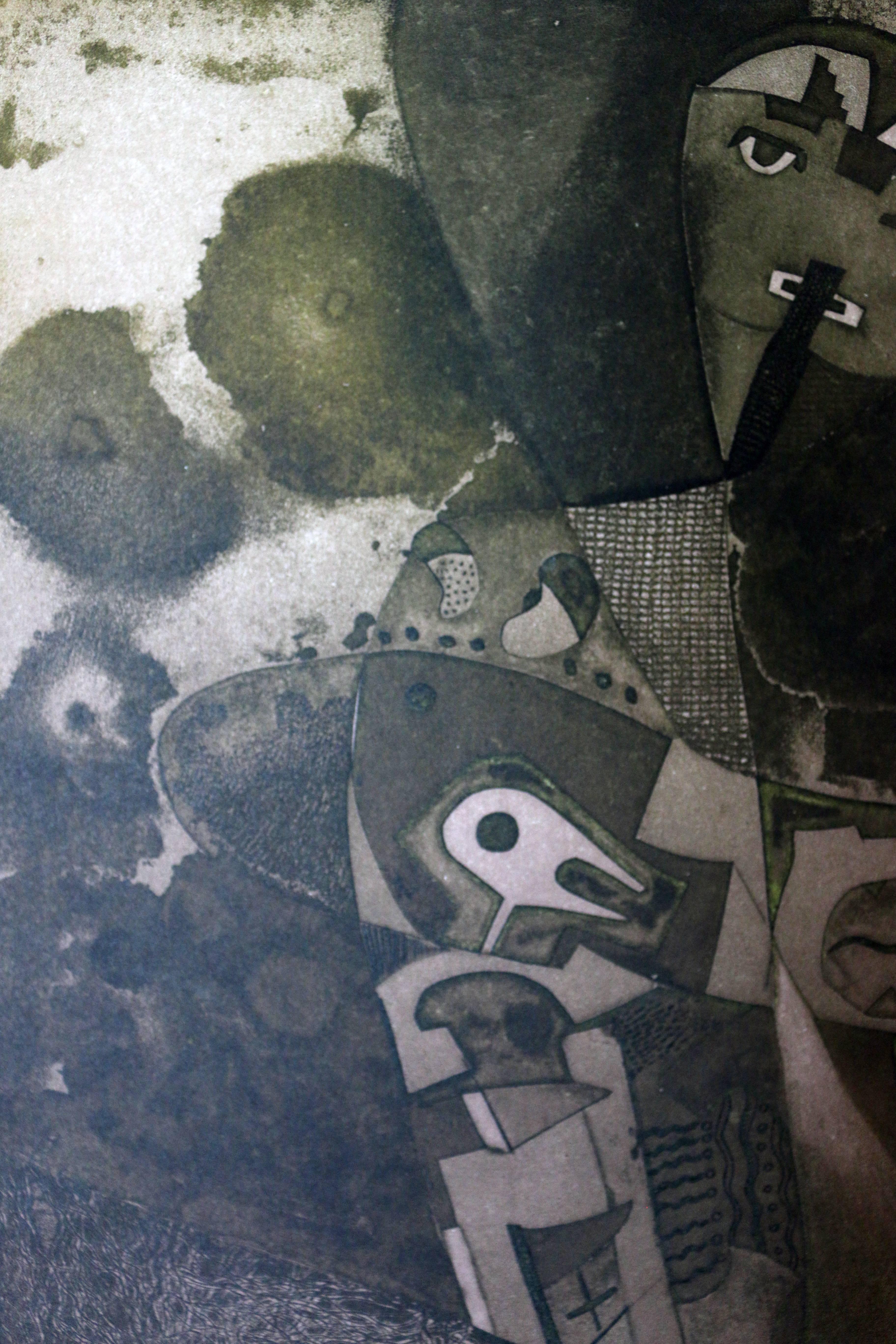 Divinite de l'Enfance ( épreuve d'artiste ) - Black Abstract Print by Juan Valladares