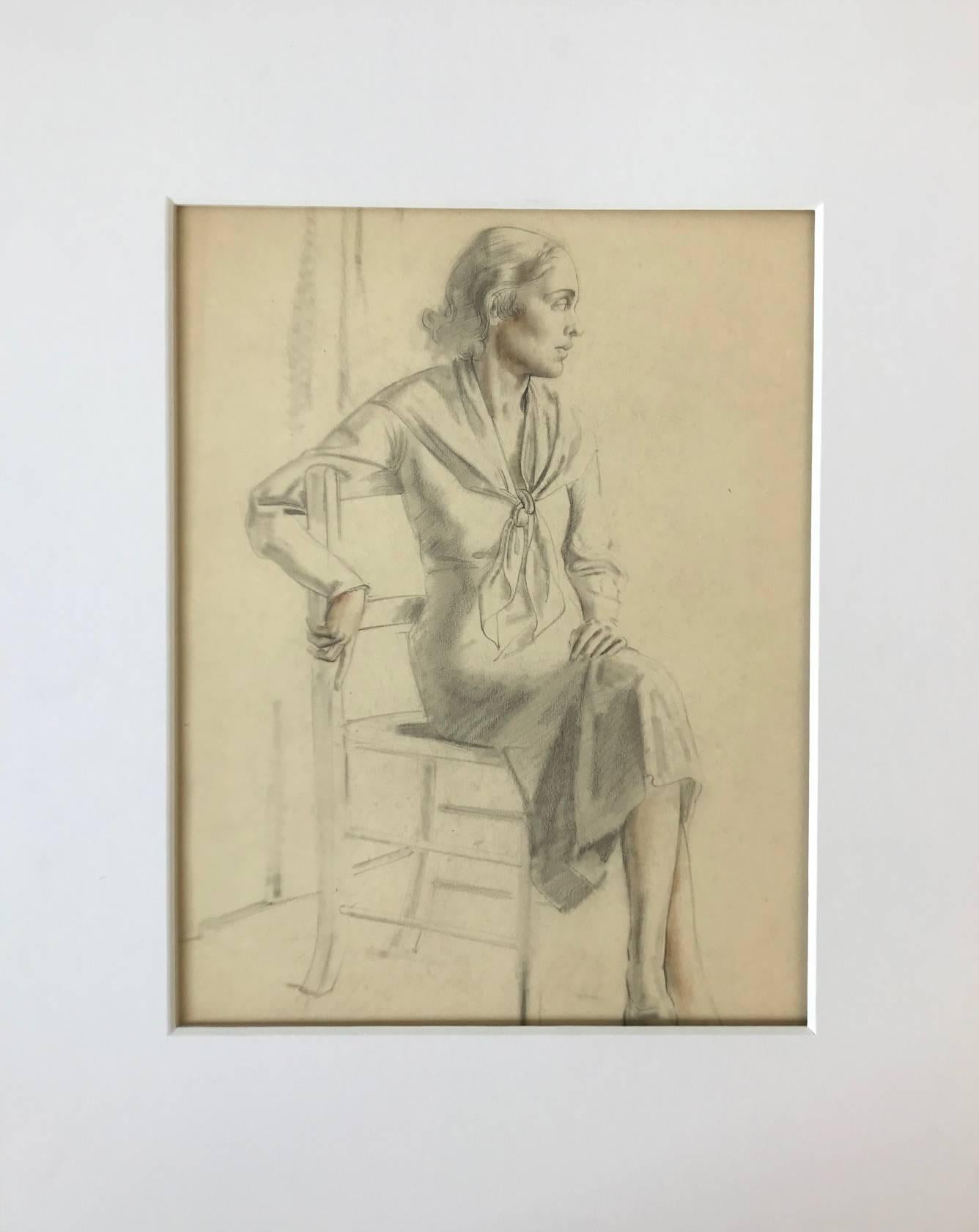 John Gilroy Portrait - Untitled (Seated Woman In Chair)