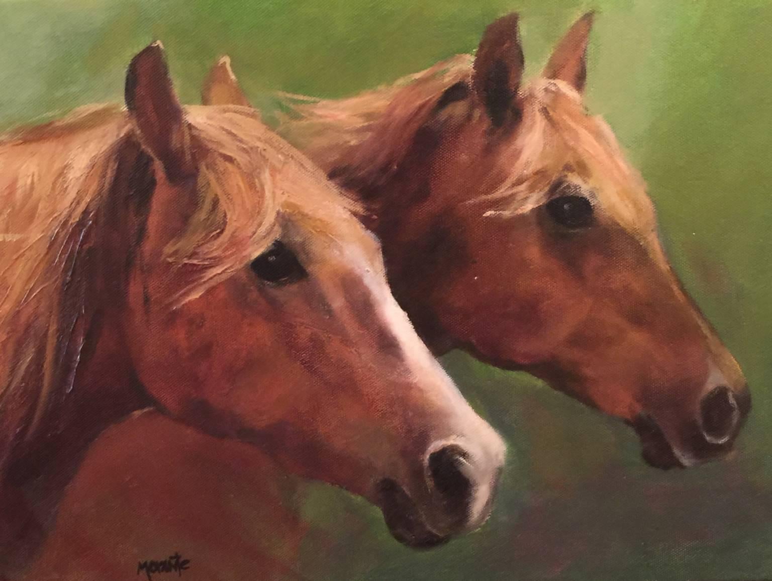 Gladys Morante  Animal Painting - Two Horses