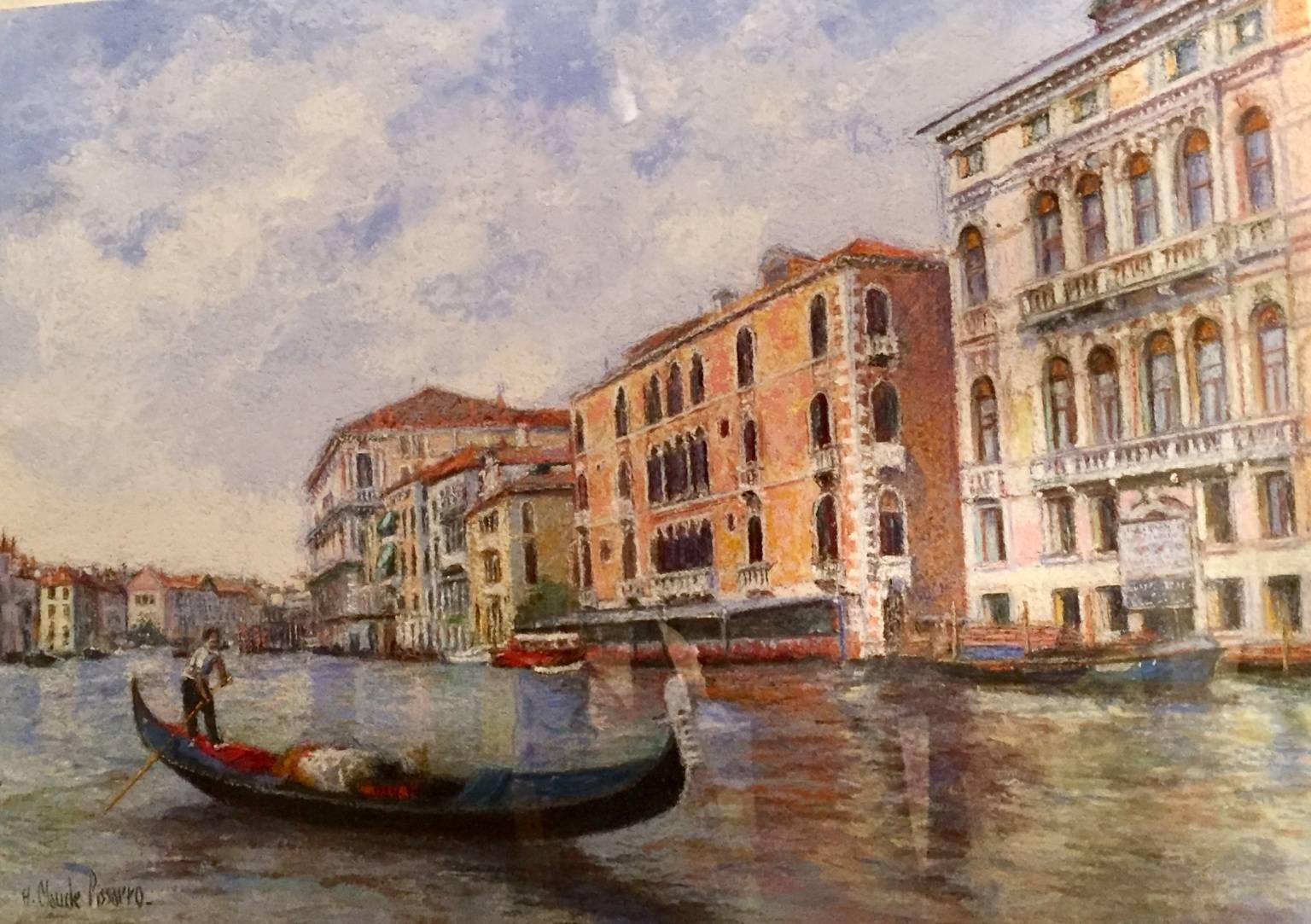 Le Palais Frapino, Venice - Painting by Hughes Claude Pissarro