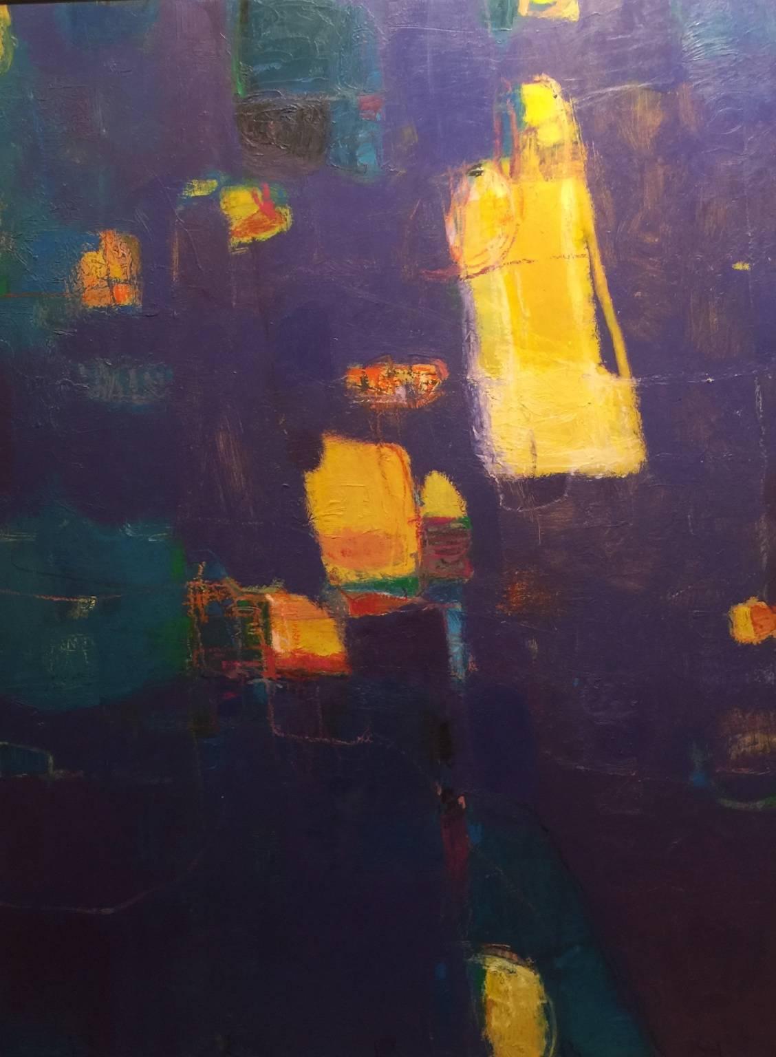 Two Fishes in a Crowded Ocean - Painting by John Paul Berry