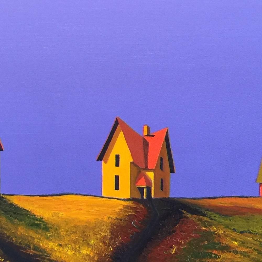 Suttin Houses and Barn - Painting by Gary Kyte