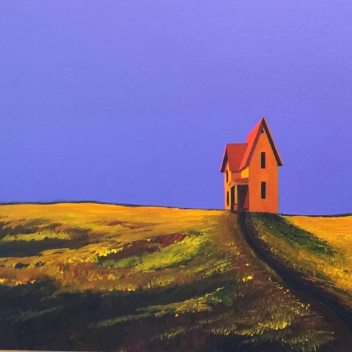 Suttin Houses and Barn - Contemporary Painting by Gary Kyte