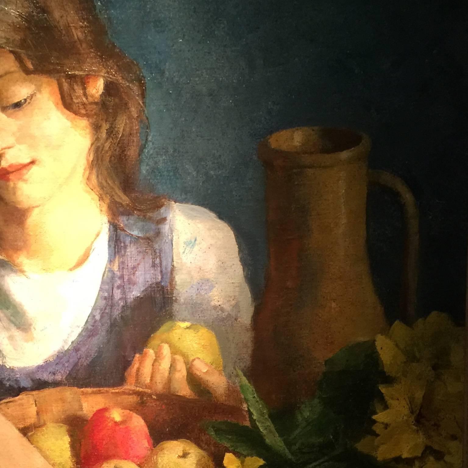 Girl with Apples For Sale 2