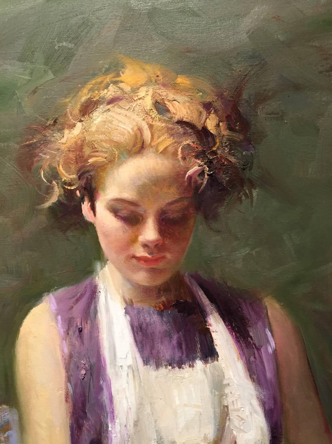 Young Girl - Painting by Pino Daeni