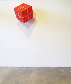 Cube Suspended From a Point (Red/Orange)
