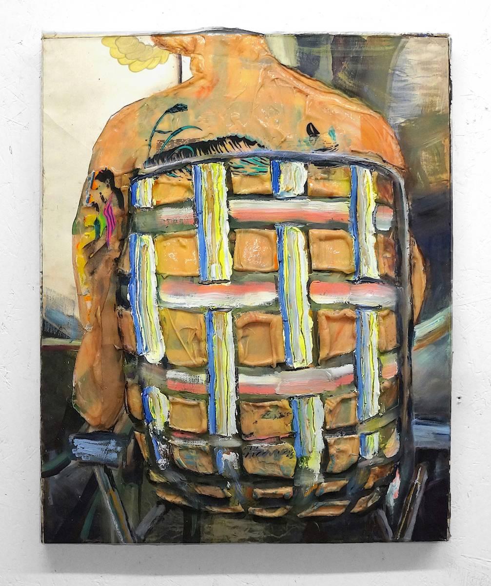 Eleanor Aldrich Figurative Painting - Fat Back with Tattoos