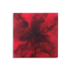 Atomic Bomb, 2017, red oil smoke painting on linen