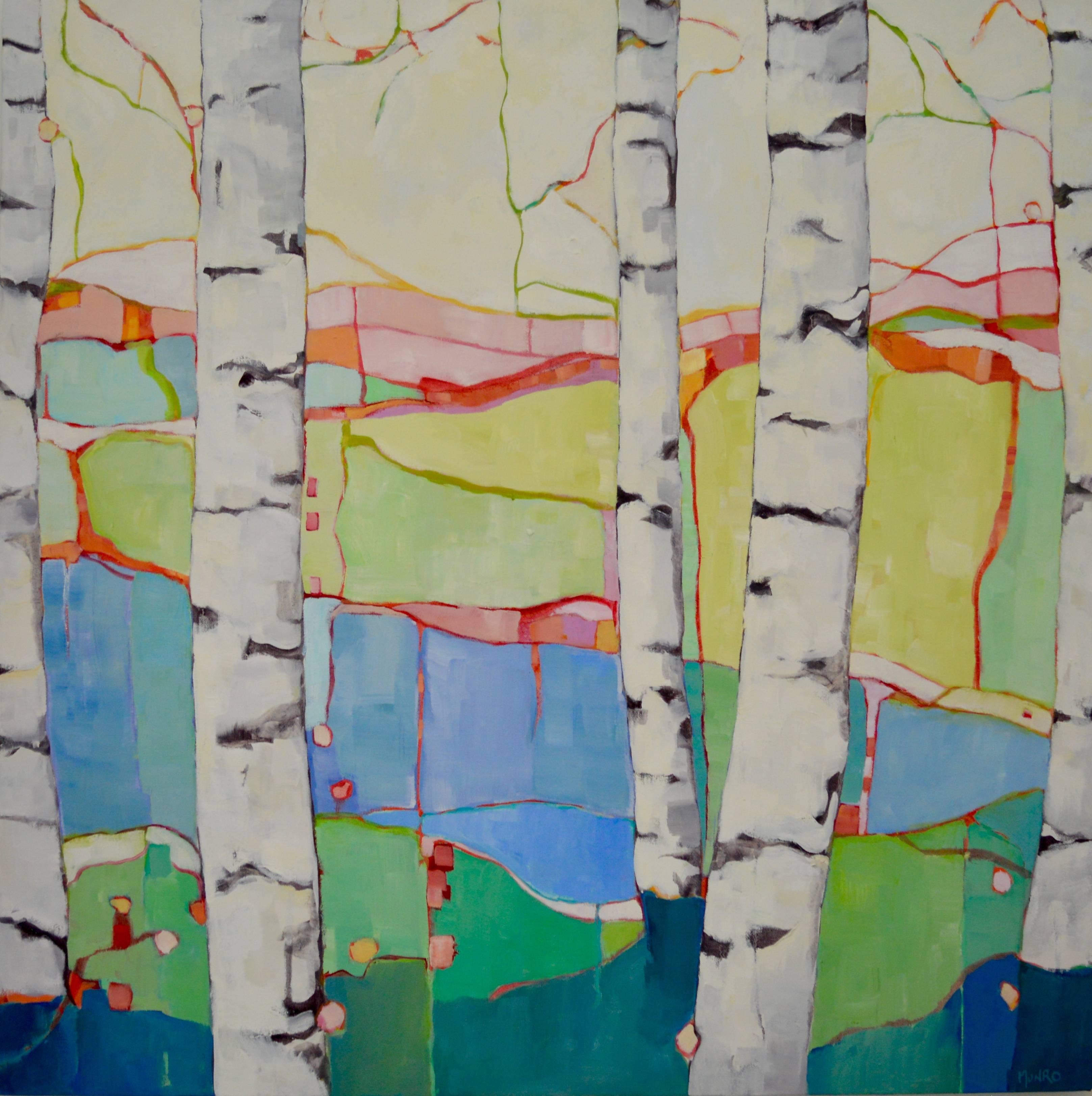 Beth Munro Landscape Painting - Spring Birches