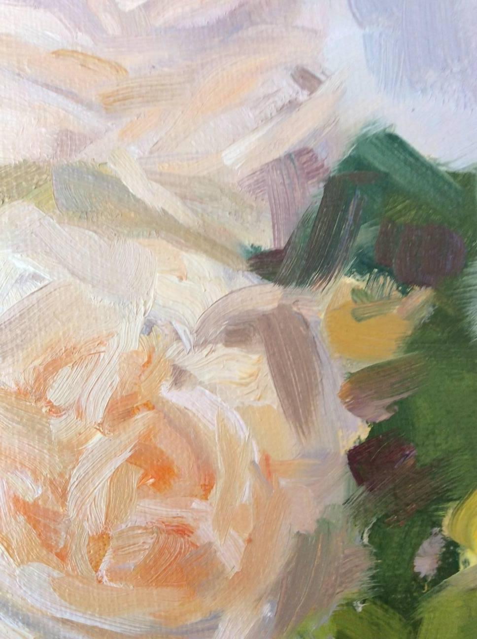Blushing Buds - Expressionist Painting by Monique Lazard