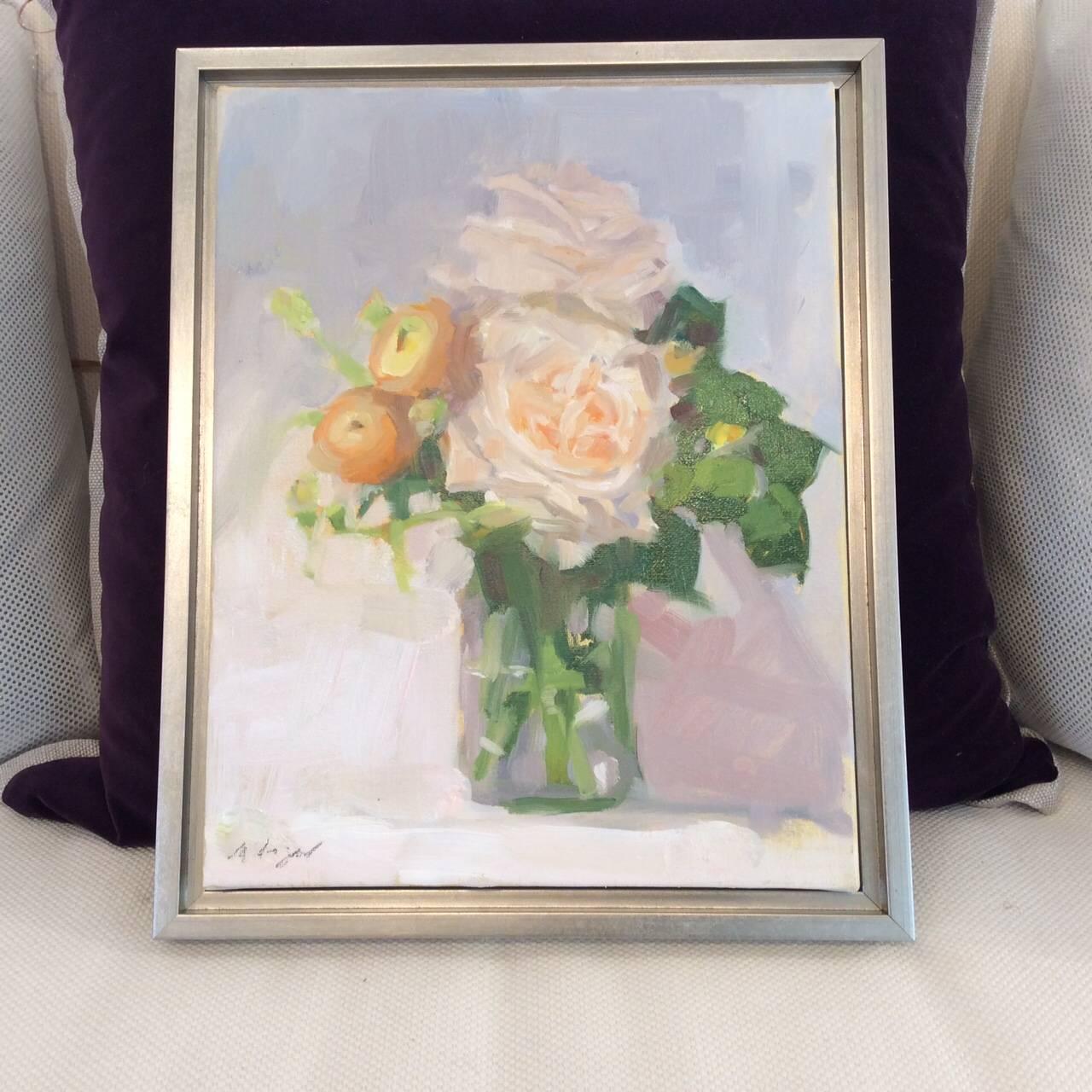 Blushing Buds - Painting by Monique Lazard