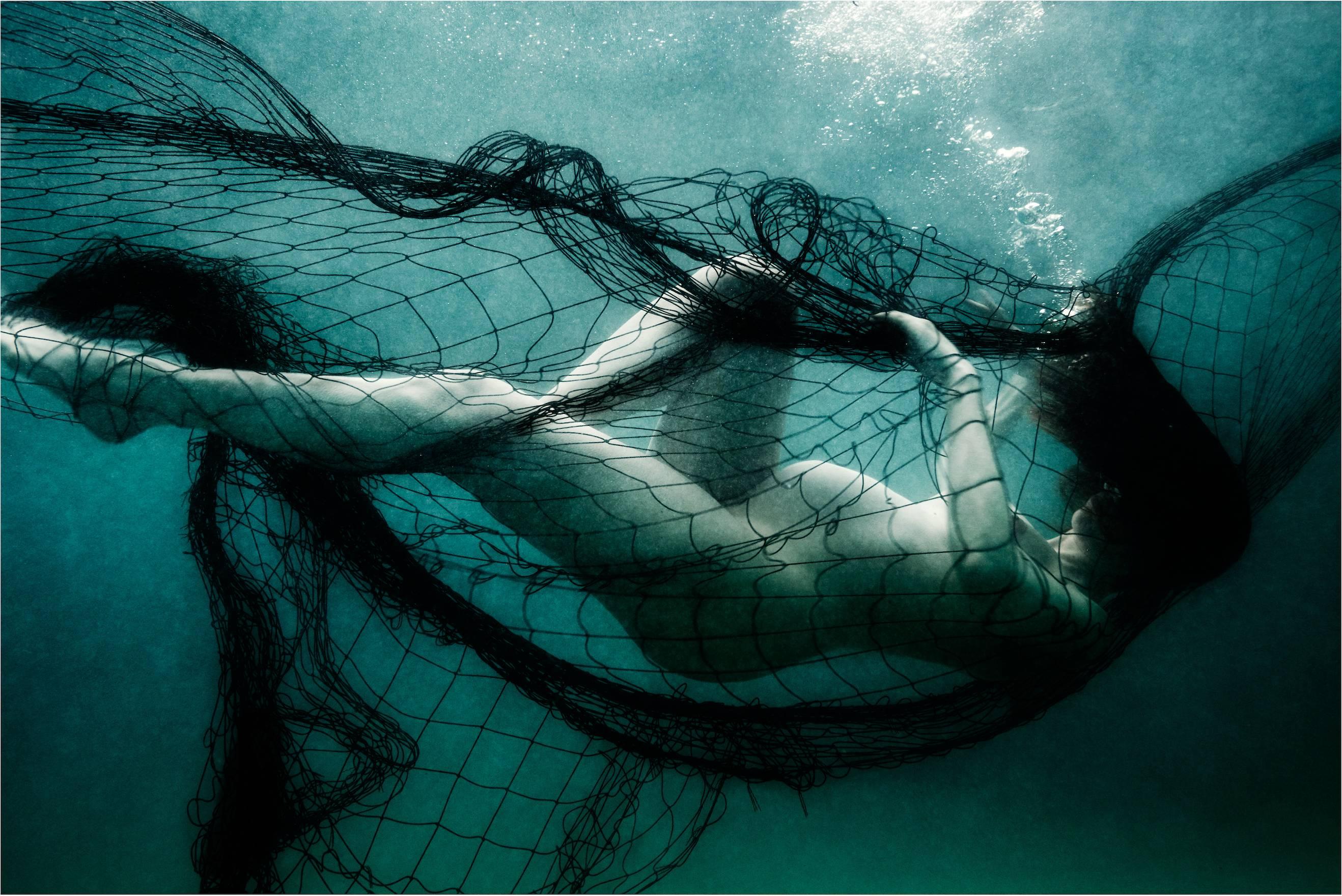 Claudia Legge Black and White Photograph - The Return of the Native 4 - underwater nude, pregnant woman