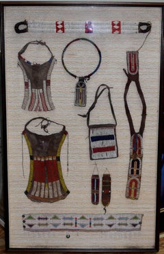 Large Shadow Box with Retro Zulu Art Beadwork