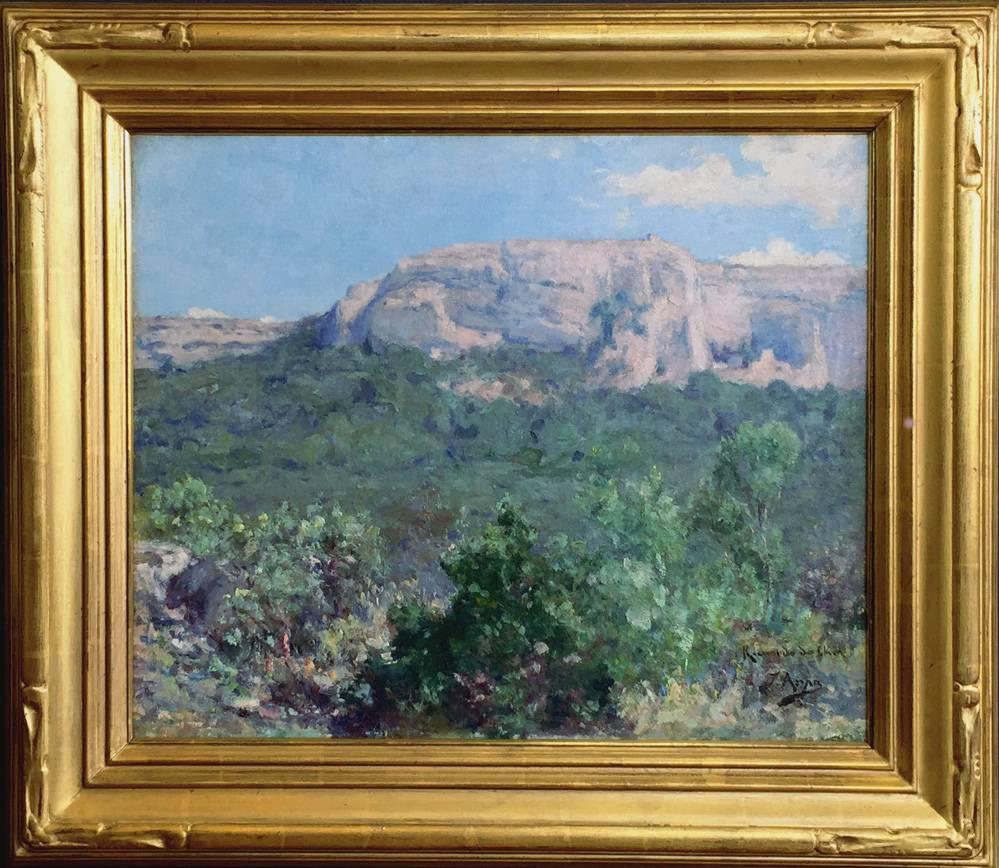 Jose Arpa Landscape Painting - "Requerdo Du Chien" Translation "Recollections of Prarie du Chien" Wisconsin USA