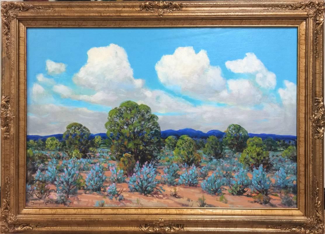 Landscape Painting Dwight Holmes - « Centizo », région de San Carlos au Mexique, Mts. de Burros à distance