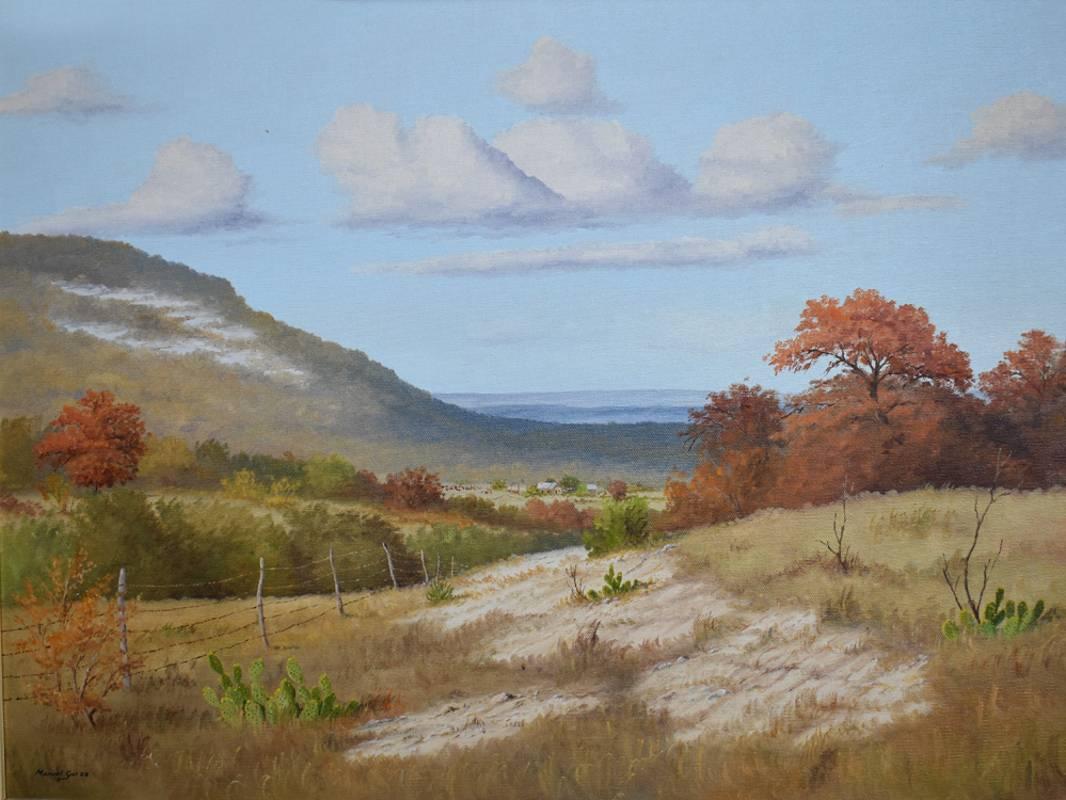 Manuel Garza Landscape Painting - "Texas Hill Country Ranch Land"  