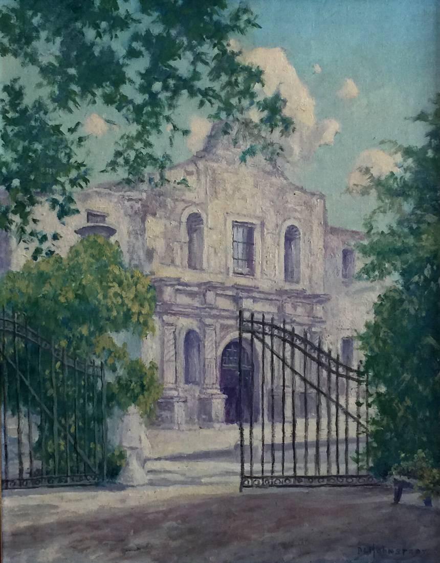 Peter L. Hohnstedt Landscape Painting - "The Alamo"  San Antonio Texas THE CRADLE OF TEXAS LIBERTY