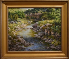"A Day Along The Creek" TEXAS HILL COUNTRY LANDSCAPE. FLOWING CREEK SCENE