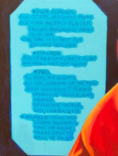 "SELF PORTRAIT WITH STATS" TEX COULTER FRAMED 25 x 31 FAMOUS PRO FOOTBALL PLAYER