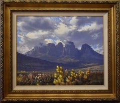 „SAWTOOTH MOUNTAIN“ – HUERTAS AGUIAR, TEXAS – LANDSCHAFTSBILD, GERAHMT, 35 x 41